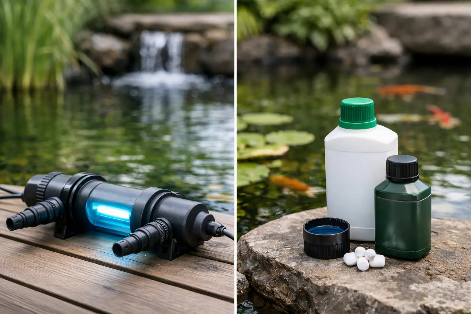 UV-lamp versus vijvermiddel: wat kies je?